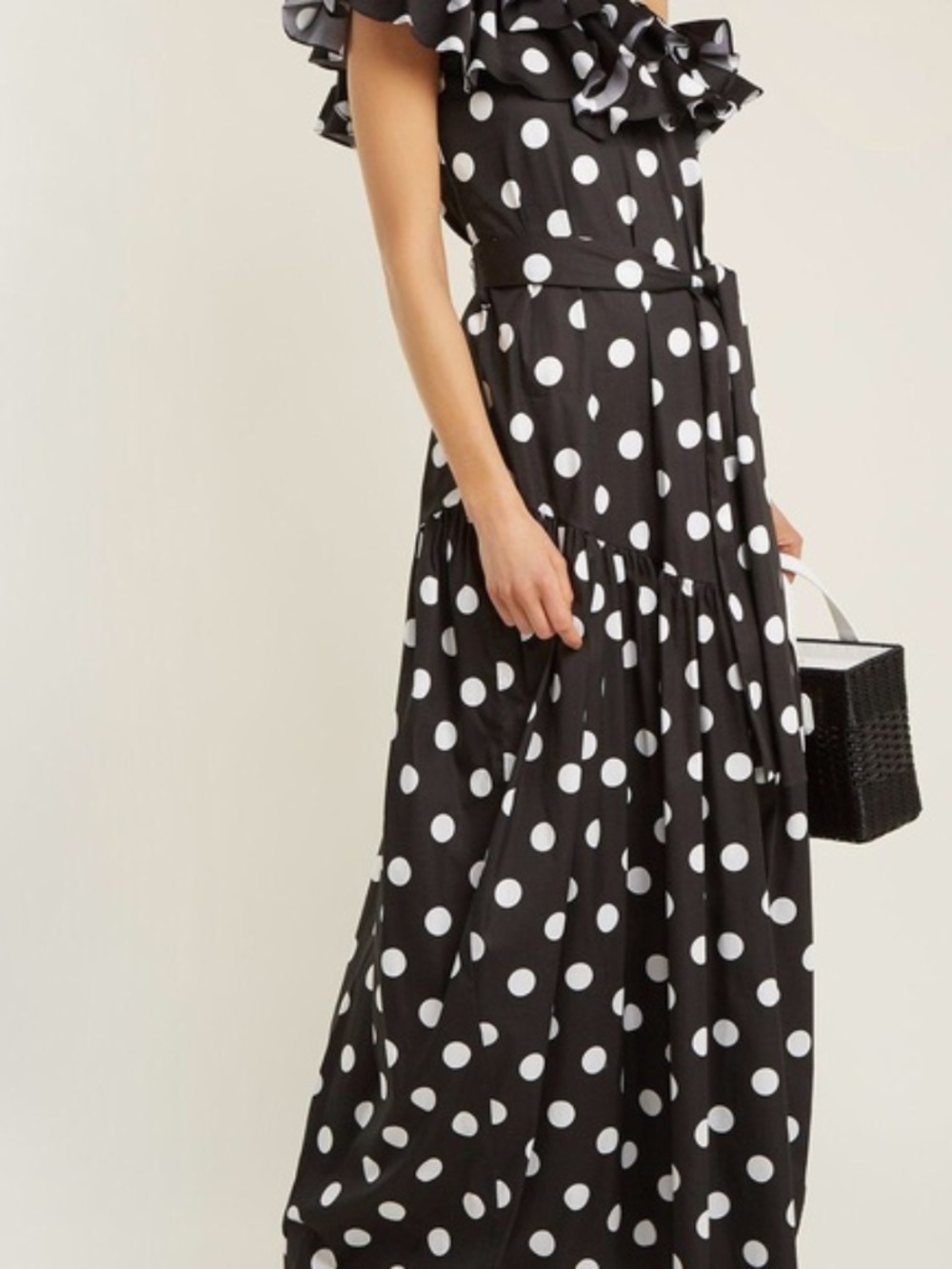 Caroline Constas Rhea Dress Black White Polka Dot (New with Tag)